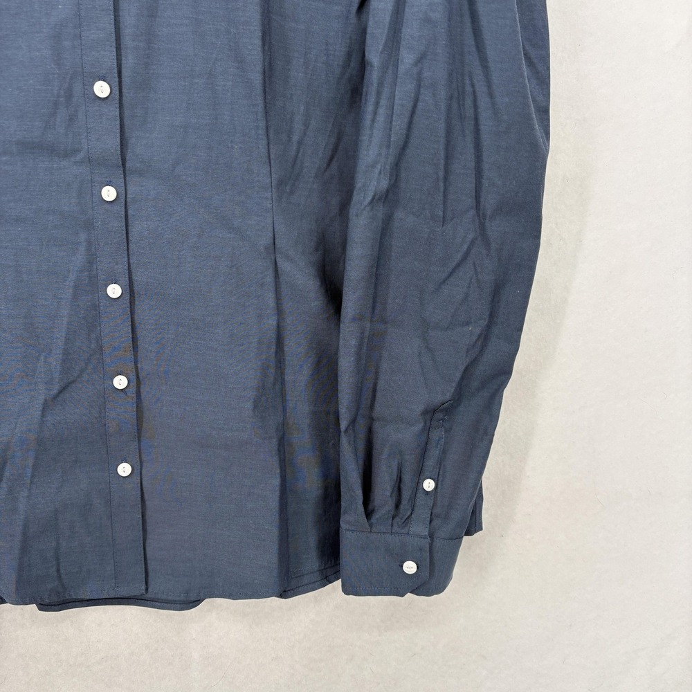 Eddie Bauer Button Up Shirt Womens L Tall Blue Wrinkle Free Shaped Fit Stretch - Picture 3 of 15